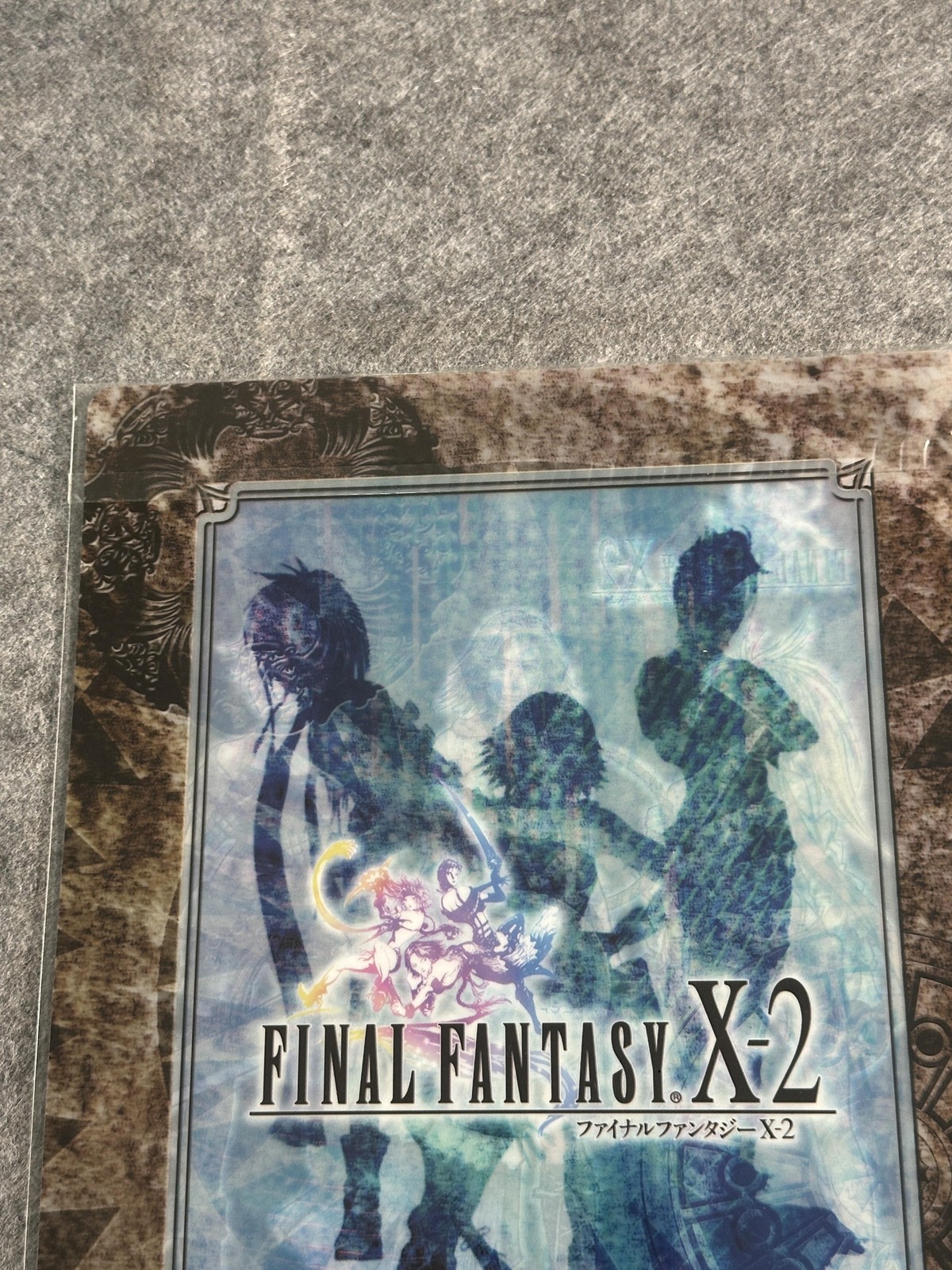 Vintage Final Fantasy X-2 Clear File Folder Yuna Rikku Paine Square Enix Glossy