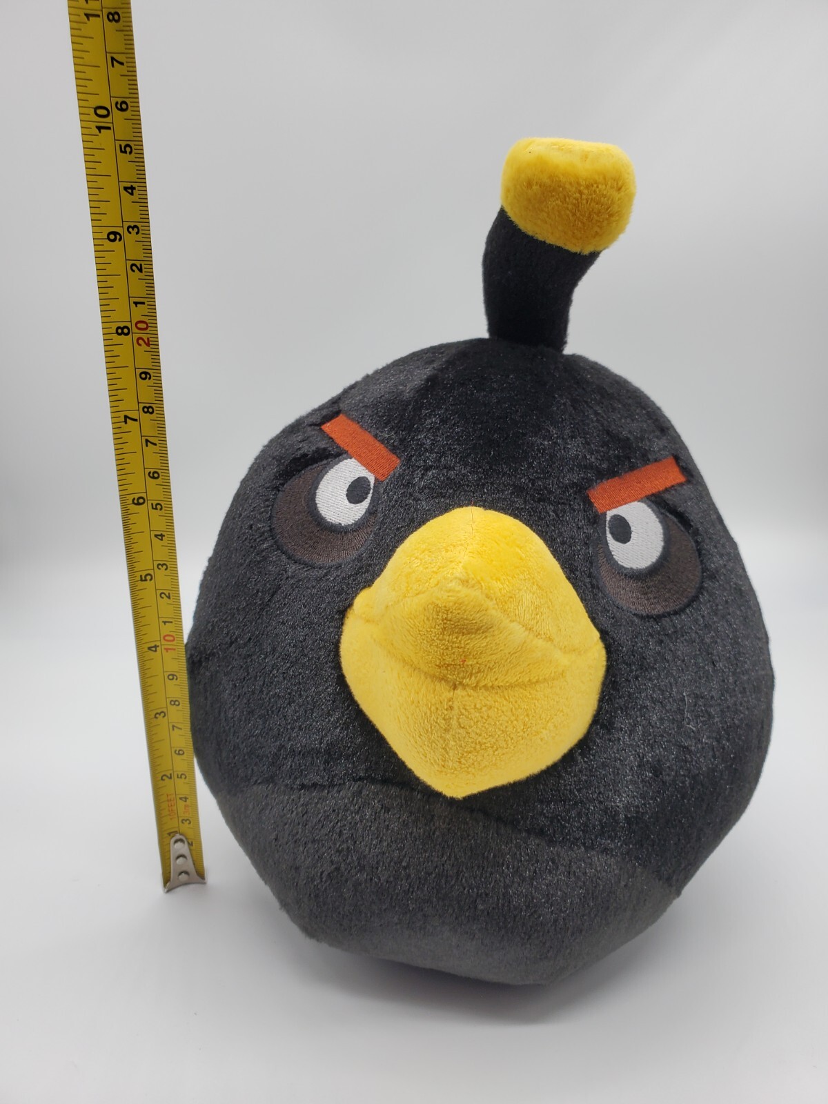 Angry Birds Plush Black Bomb Bird Toy Stuffed Animal 10” No Sound Super Soft