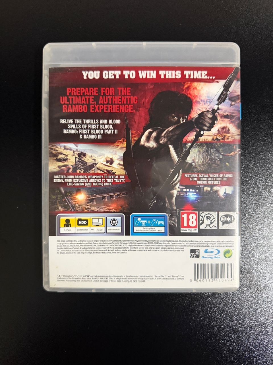 Rambo: the Video Game (PS3, 2014) R2 PAL English USED