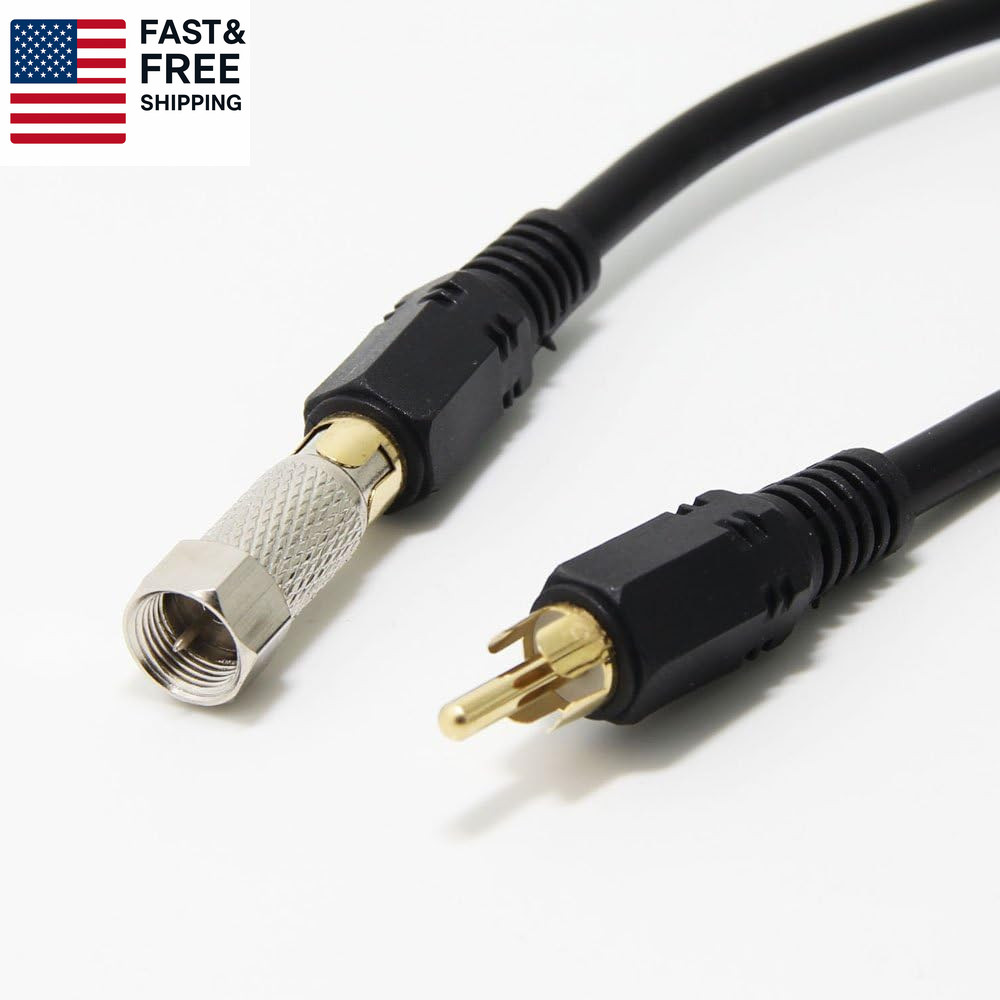 RCA Video Cable with RF TV Connector for Atari 2600 Jr 7800 Colecovision 6Ft