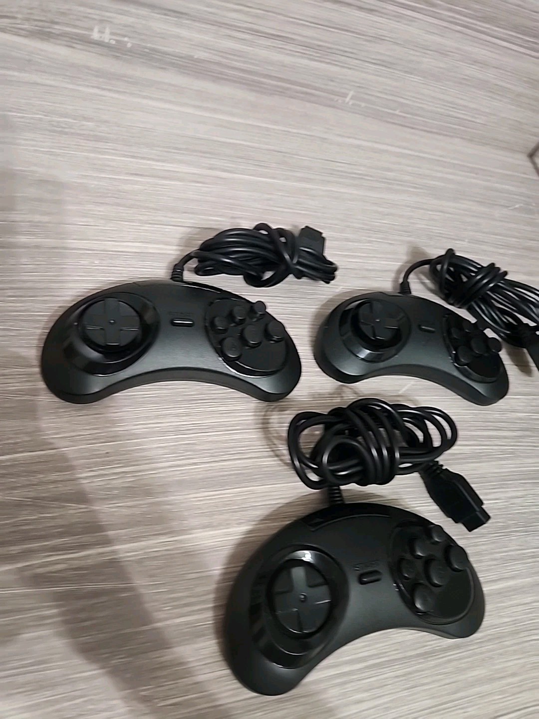 Unbranded/Generic Black Wired Controller/Game Pad For Sega Genesis/Game Lot Of 3