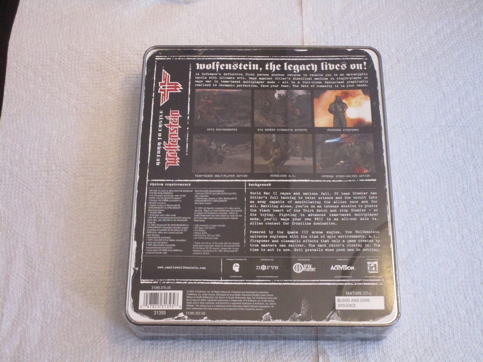 Return to Castle Wolfenstein: Limited Edition (PC 2001) NEW/SEALED METAL BOX TIN
