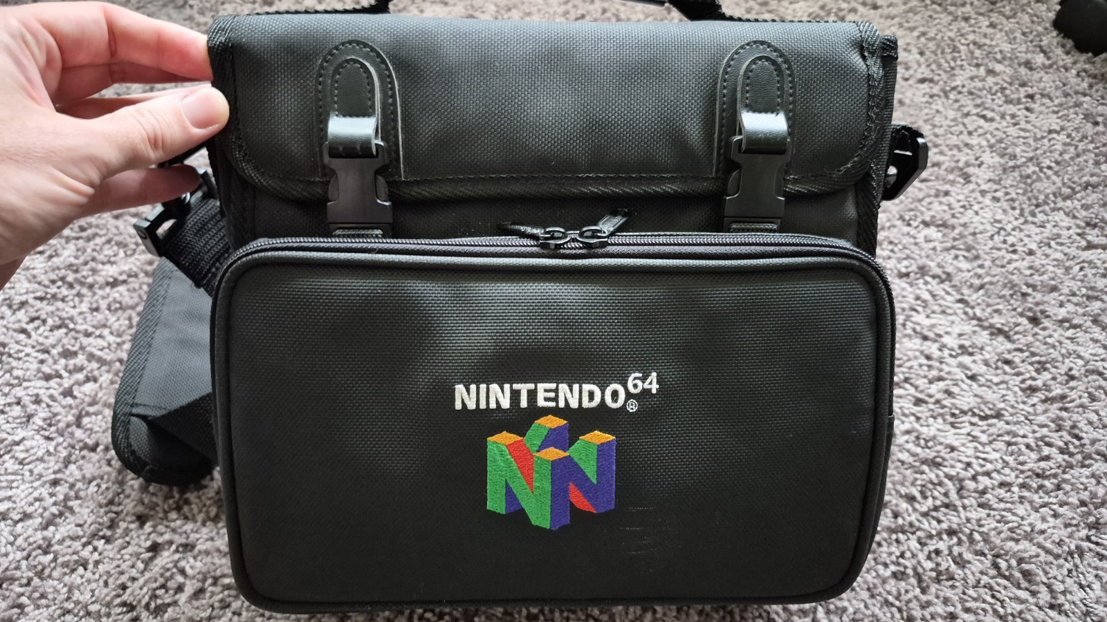 Nintendo 64 Black Nylon Padded Carrying Case for Console & Games IMMACULATE NEW