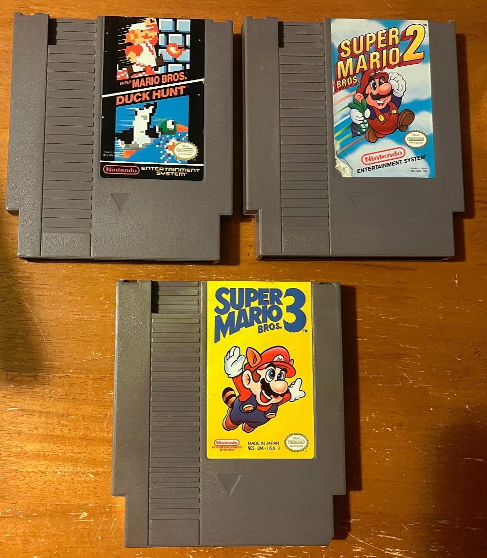 SUPER MARIO BROS 1 2 3 for NINTENDO NES – Tested & Working – MARIO TRILOGY NES