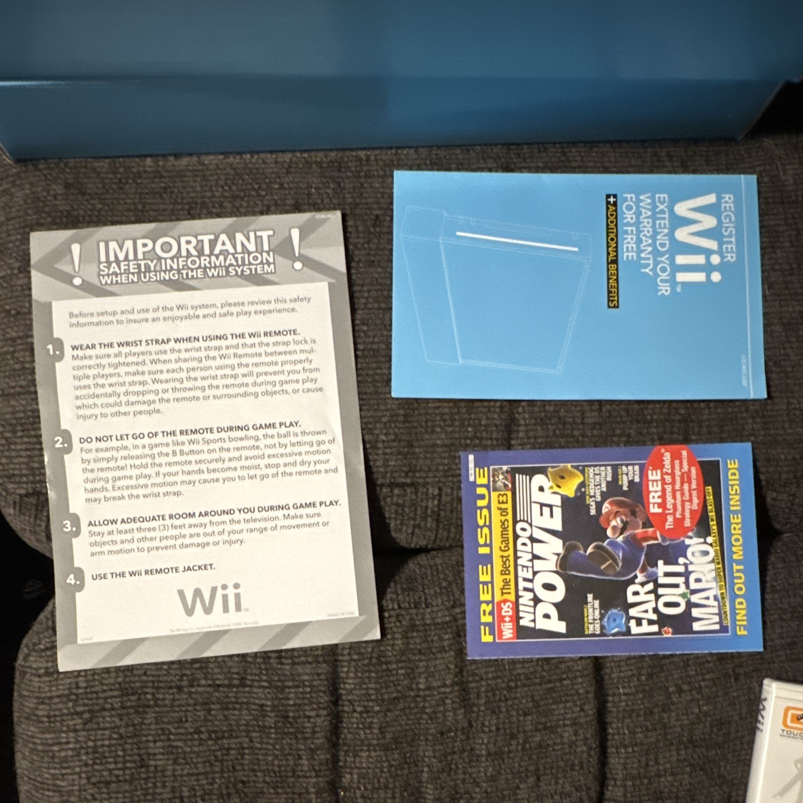 Nintendo Wii White Console w/ Box, Wii Sports, 2 Remotes (Game not Included)