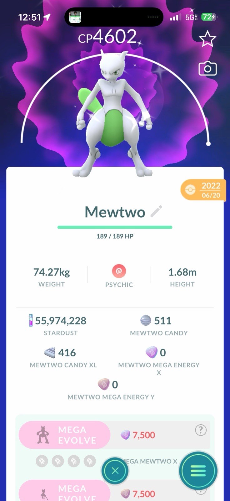 Shiny Mewtwo LVL 50 & Extra Move ✨ Registered Or 1 Million