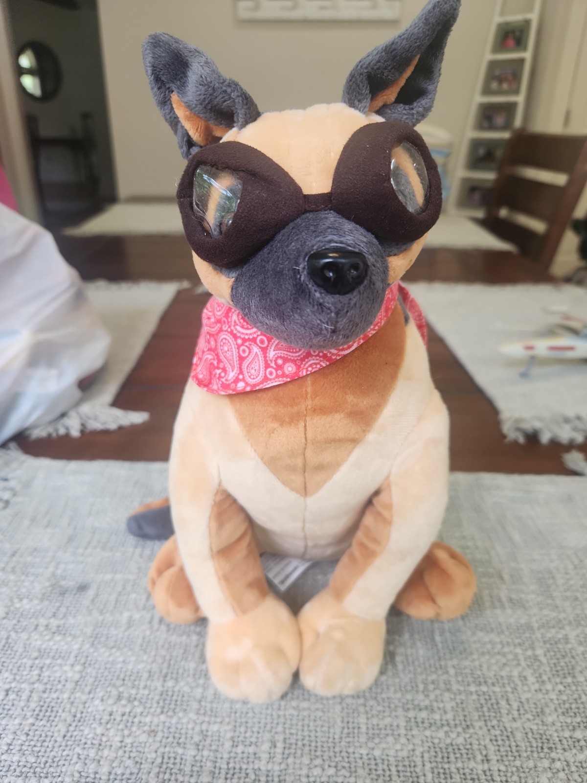 Fallout 4 Dogmeat Bethesda Plush Stuffed Animal Dog Bandana + Goggles