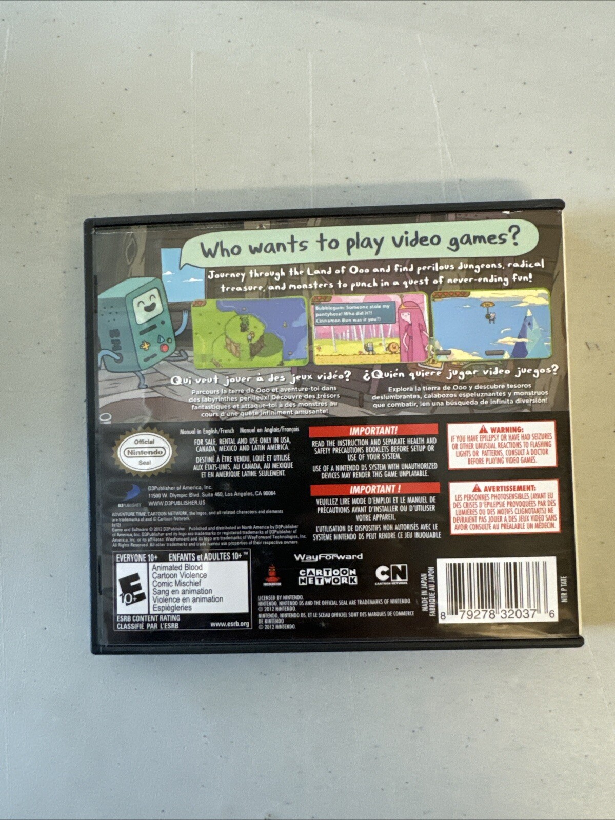 (Case & Manual Only) (NO GAME) Nintendo DS “Adventure Time Hey Ice King”