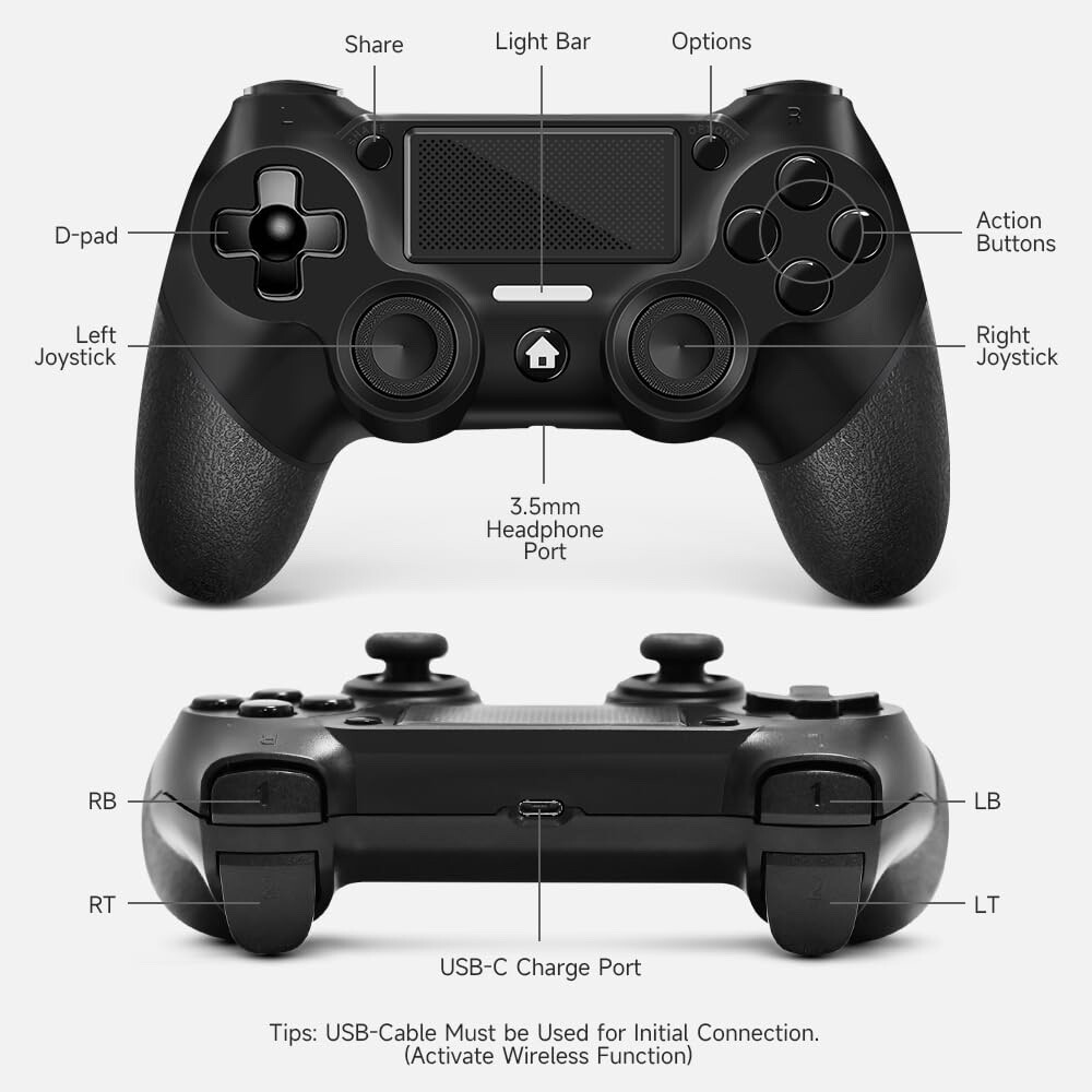 New Custom Design Wireless Controller for PS4 with Cable, Touchpad, Vibration
