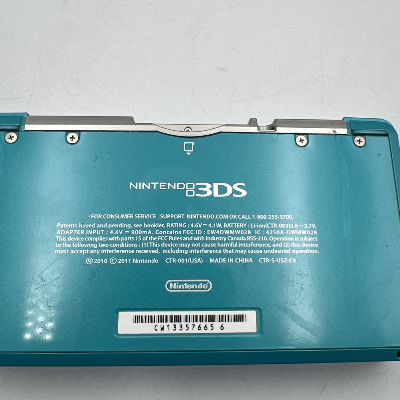 Nintendo 3DS Handheld System Aqua Blue NO CHARGER. TESTED WORKING.