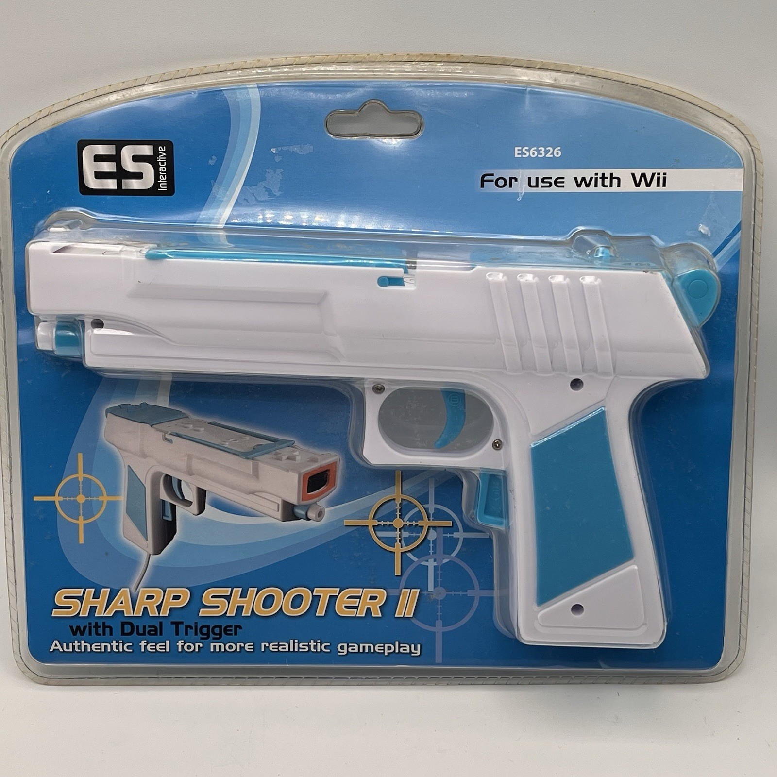 ES interactive Sharp Shooter 2 With Dual Trigger For Wii ES6326 New Sealed