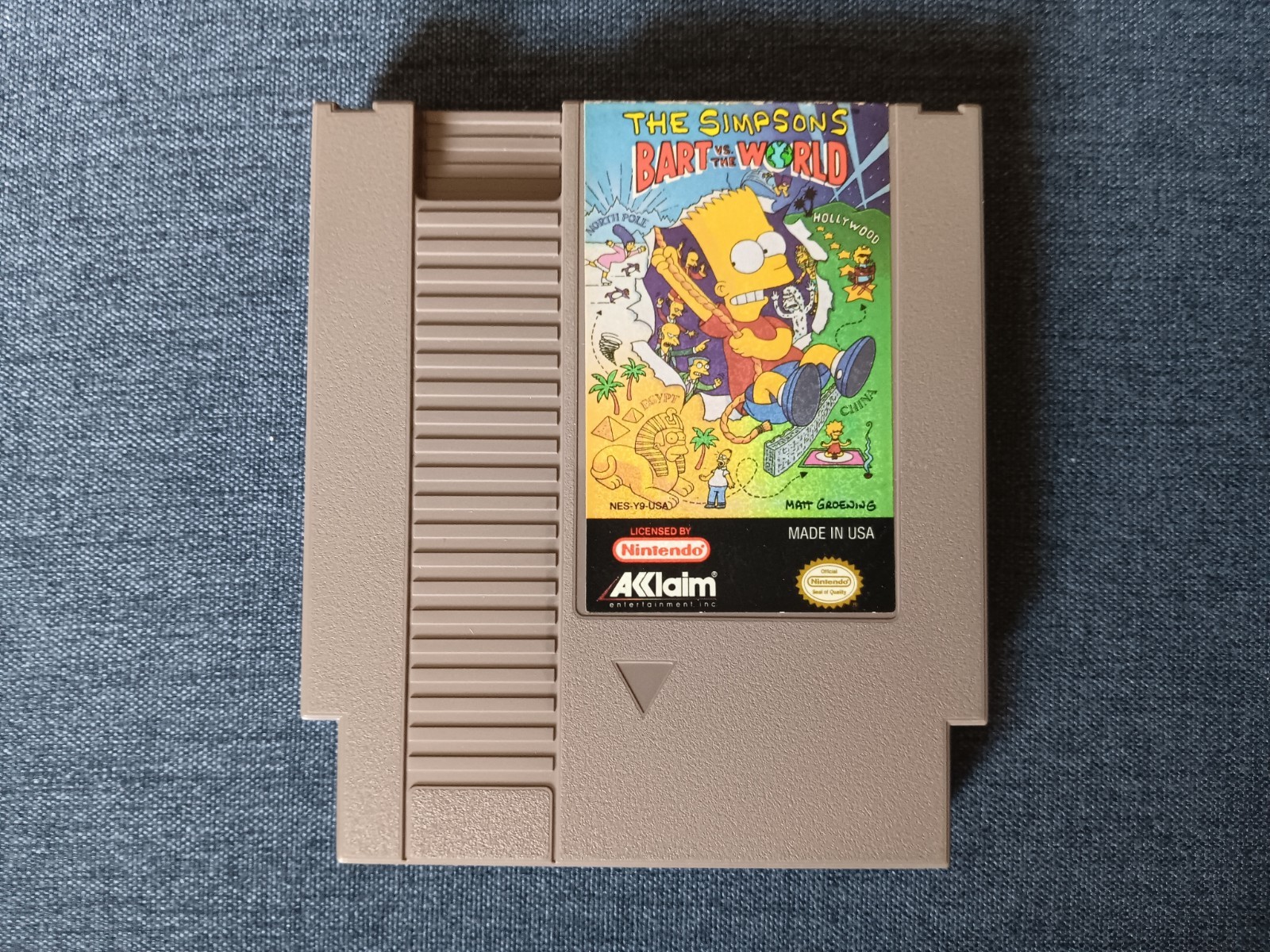 The Simpsons: Bart vs. the World (Acclaim, 1991) Game w/ Manual ~ Tested, Works