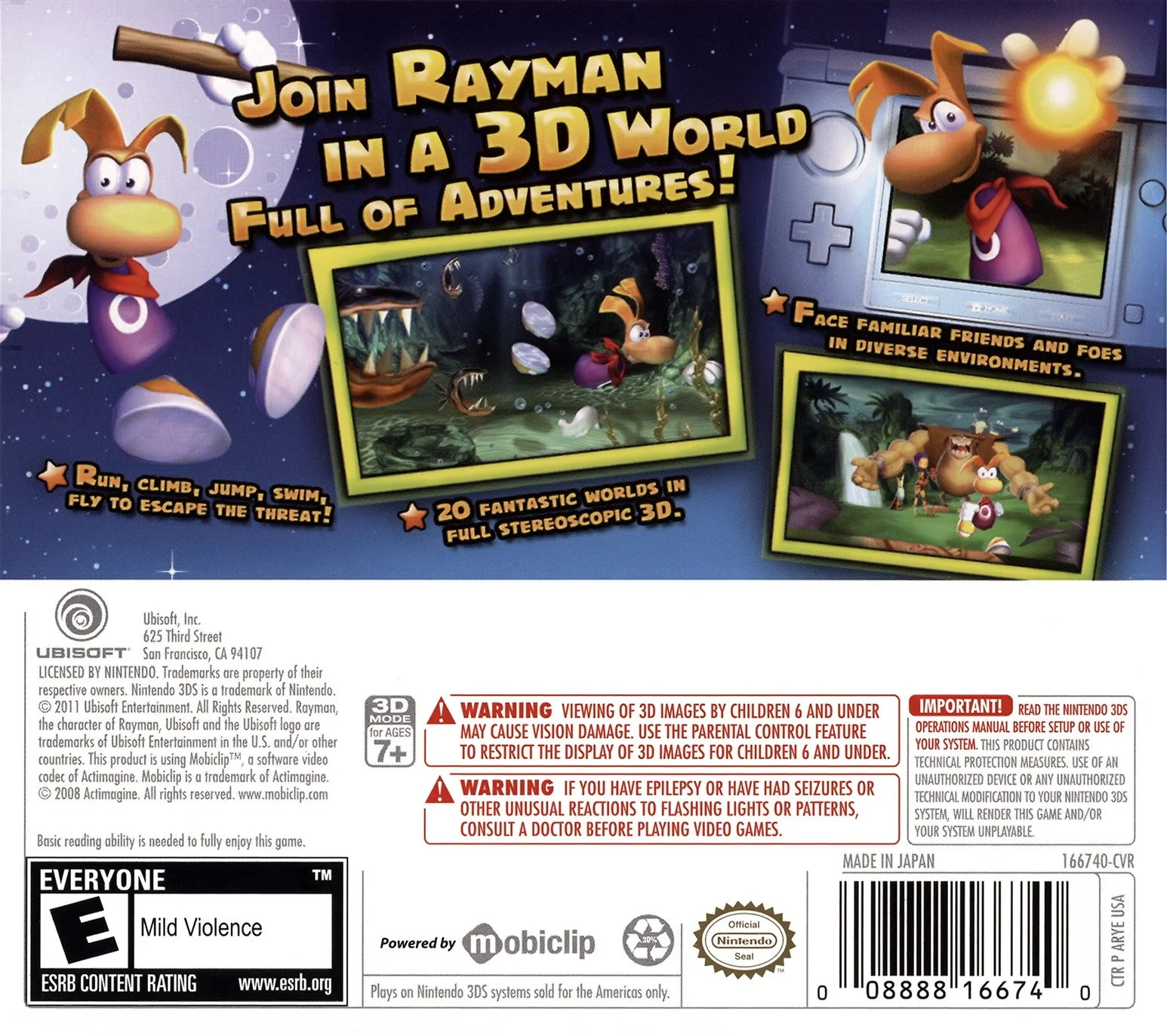 Rayman 3D – Nintendo 3DS [CIB Complete in Box]