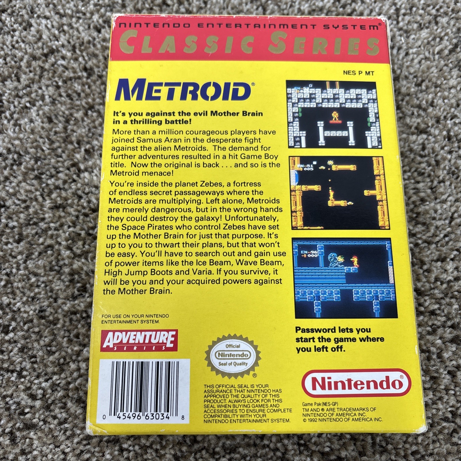 Metroid Classic Series Nintendo NES CIB Complete Box Manual NES-MT-USA-1 Japan