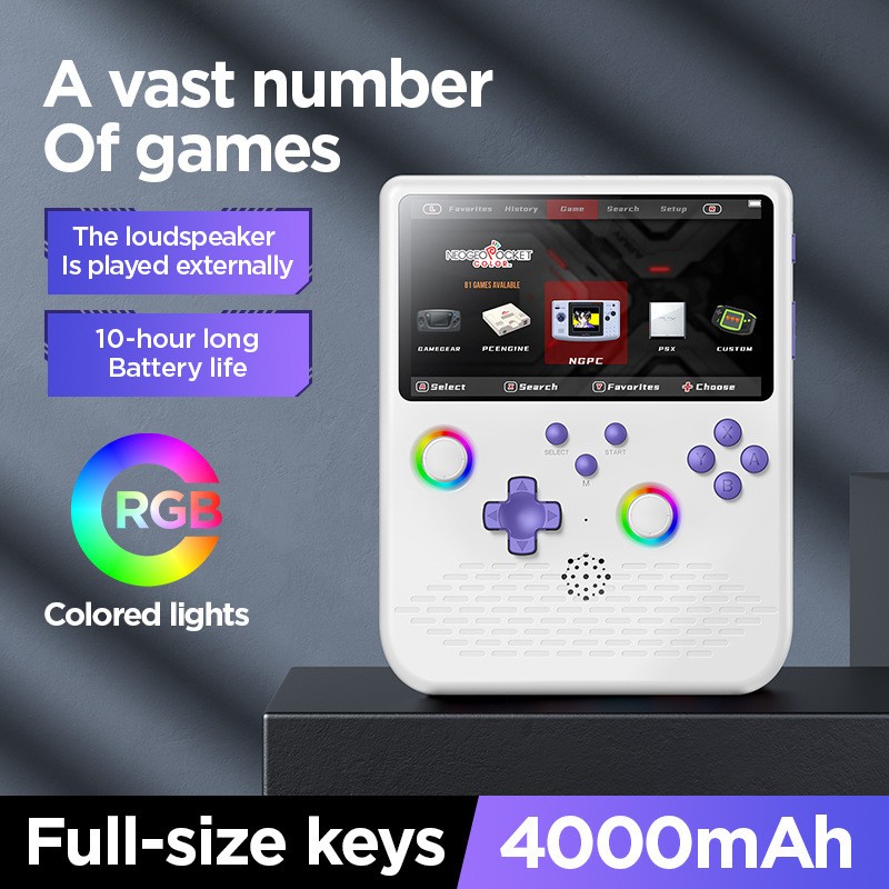 Handheld Retro Game Console – Large Screen Built-in Classic Games