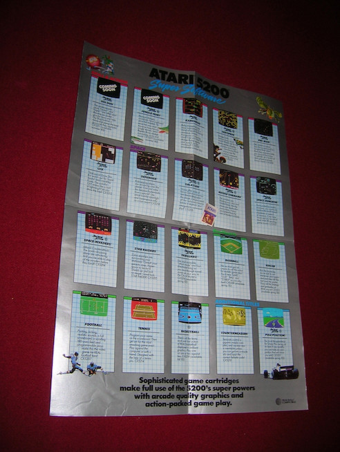 Atari 5200 Super System Fold Out Promo Insert Pamphlet Gaming Catalog 1983