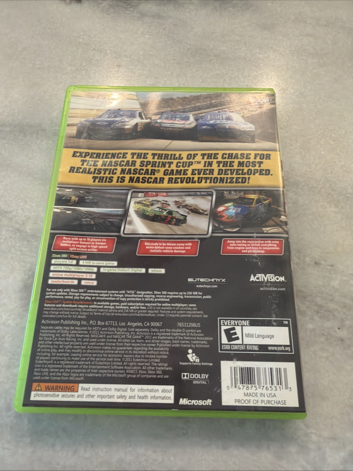 NASCAR The Game 2011 (Microsoft Xbox 360, 2011) Complete CIB