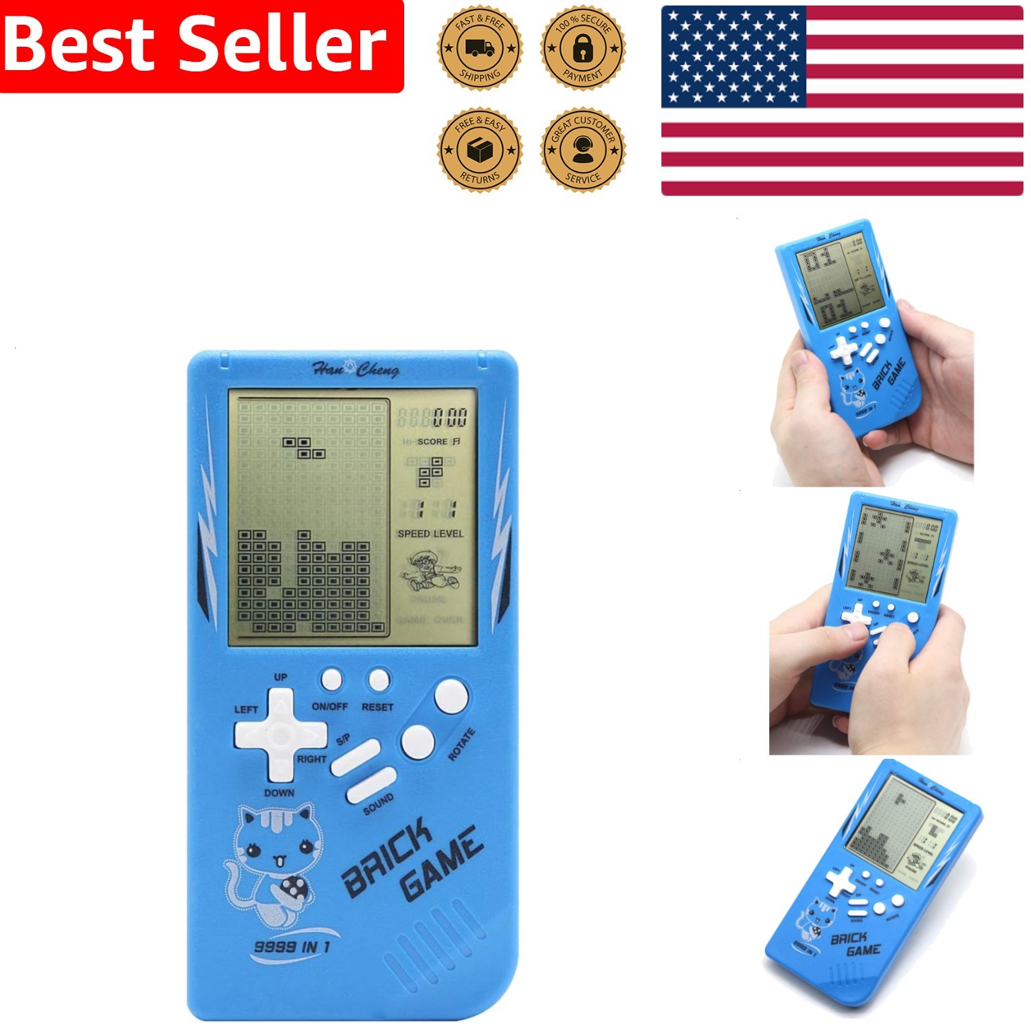 LCD 9999-in-1 Brick Tank Racing Shooter Gift