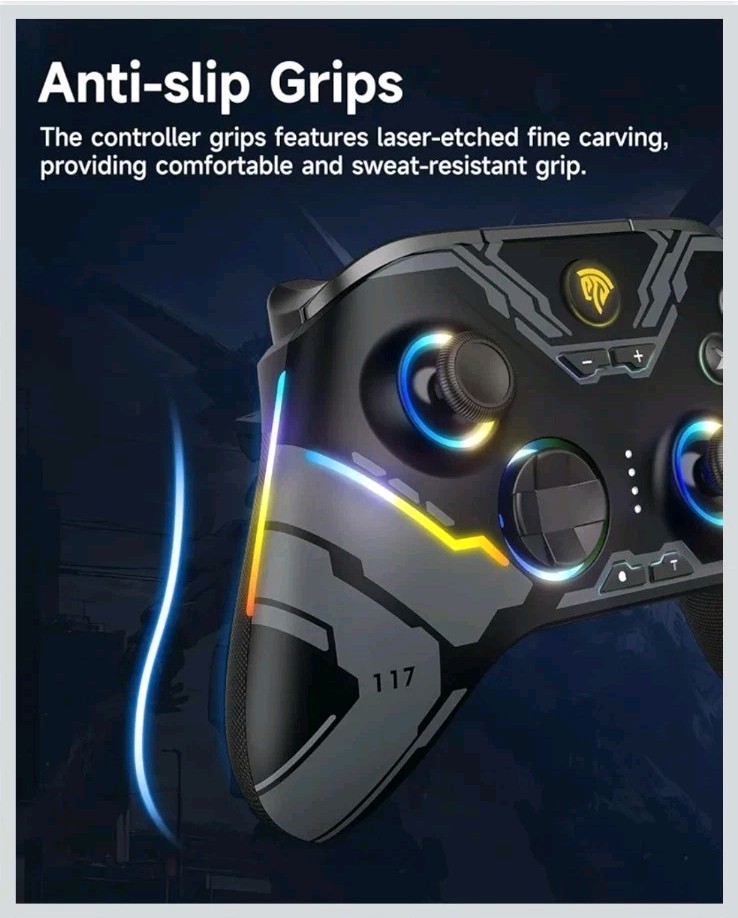 EasySMX X15 Gaming Controller Wireless Bluetooth RBG Back Buttons PC Switch New
