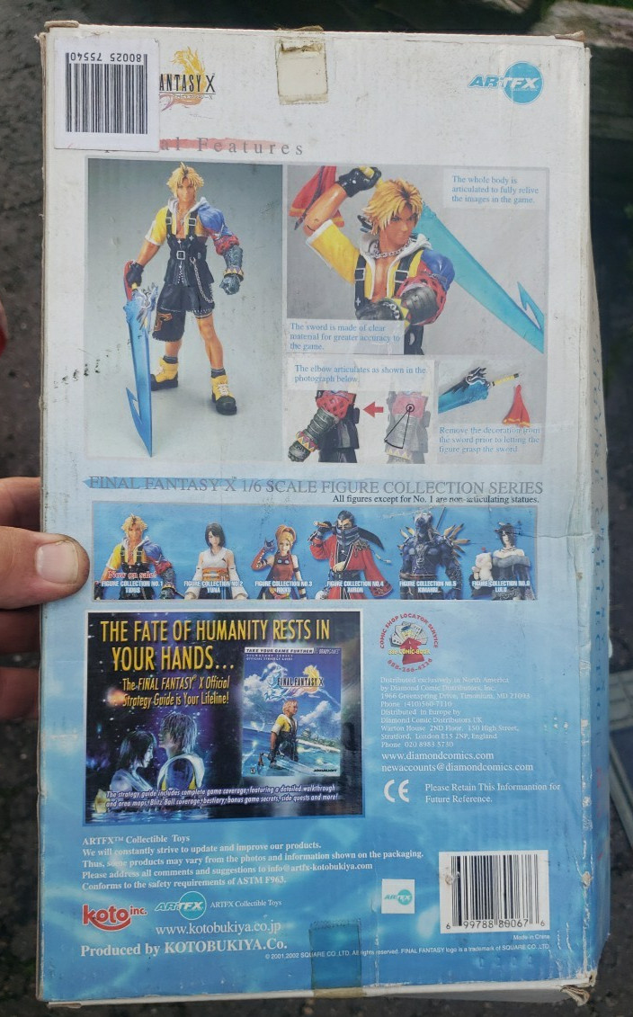 Final Fantasy X Figure Collection #1 ! 1/6 Scale Box Only Super Rare LQQK!