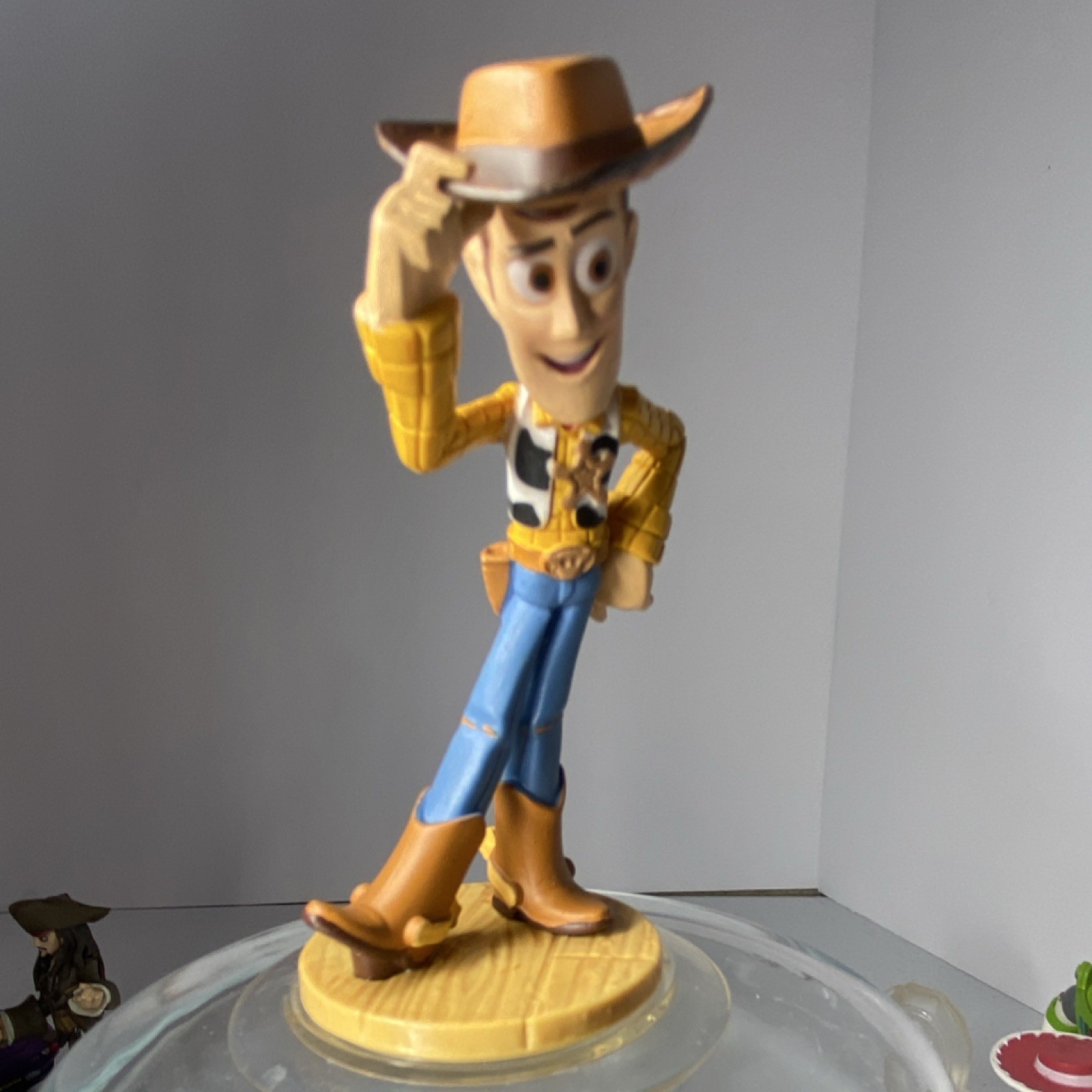 Disney Infinity Buzz Lightyear Jessie Woody Figures w/ Clear Base