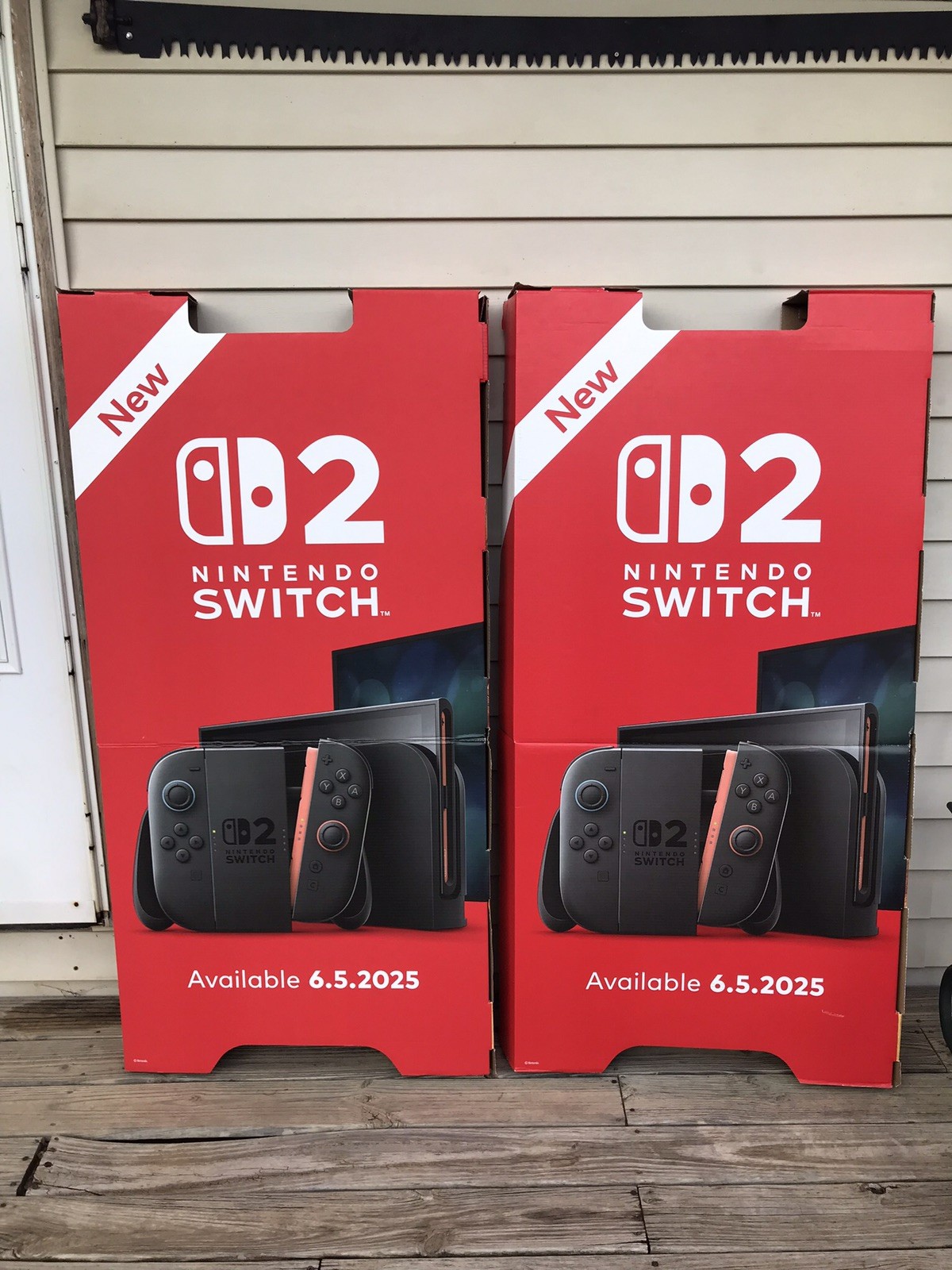 Lot Of 2 5ft Mario Kart World Cardboard Display Double Sided Nintendo Switch 2