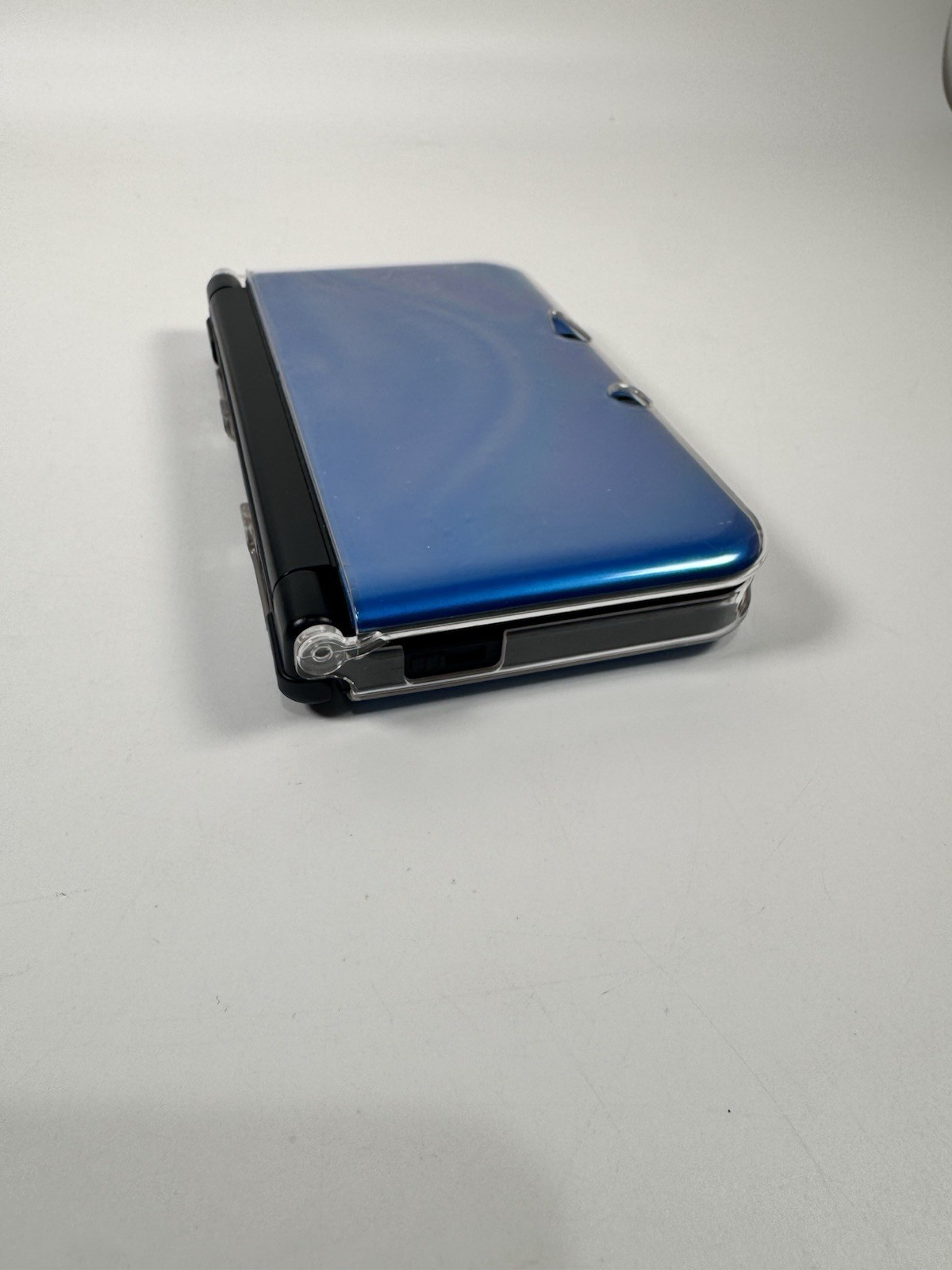 Nintendo 3DS XL Blue Black Handheld Console Tested & Working Mint w/ Clear Case