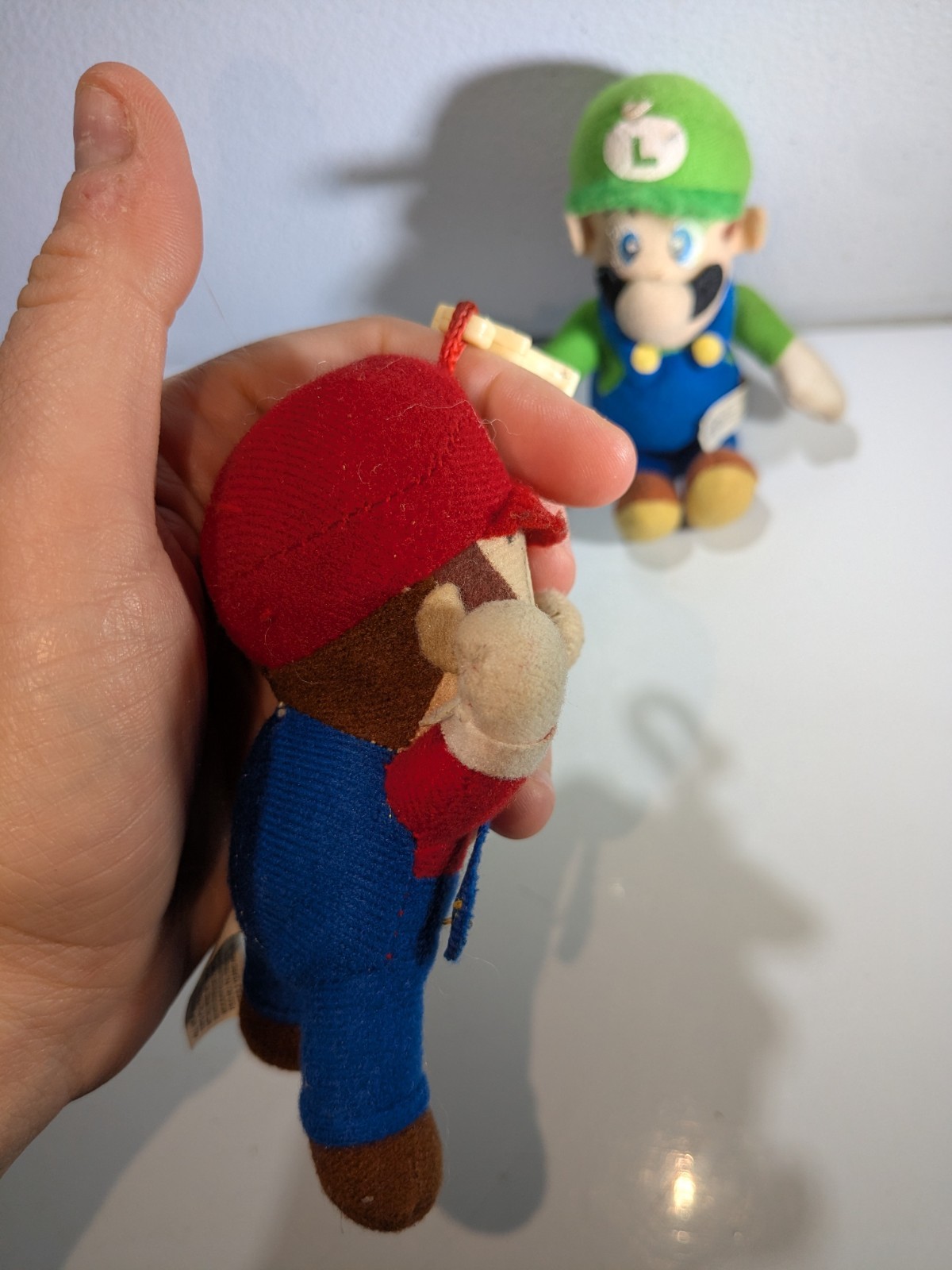 Toysite Mario Plush Keychain + Luigi BD&A Plush Both Issues Stains Dirty Wear