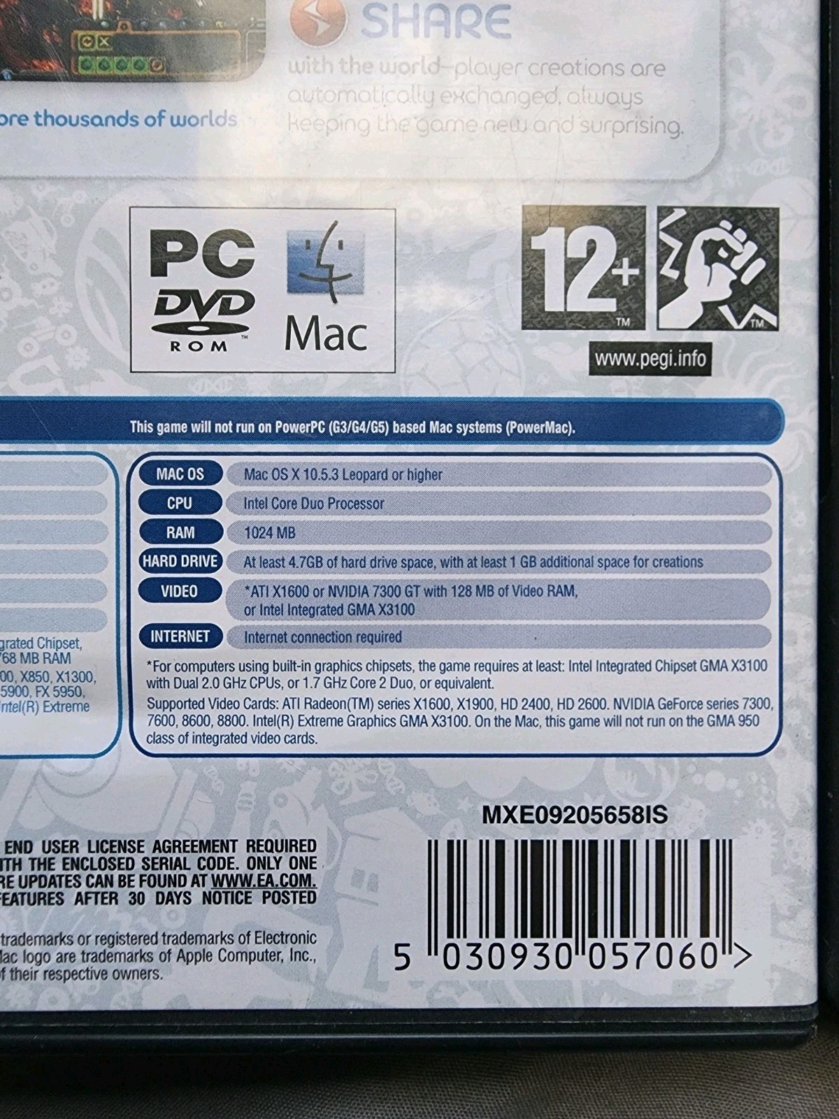 Spore & Creature Creator WIN/MAC/CD Lot of 2 (DVD-ROM,2008) Complete with Manual