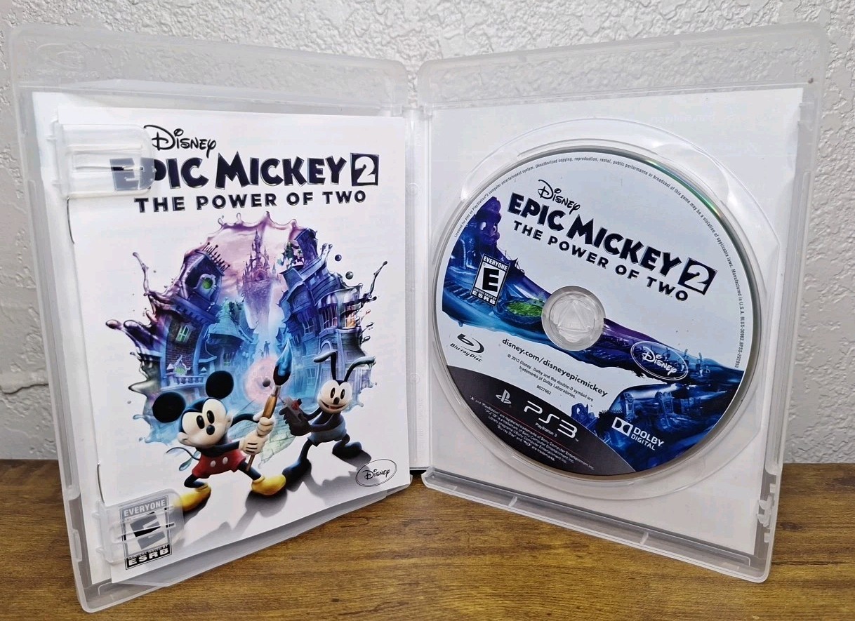 Disney Epic Mickey 2: Power of Two (Sony PlayStation 3, 2012) PS3 CIB Complete