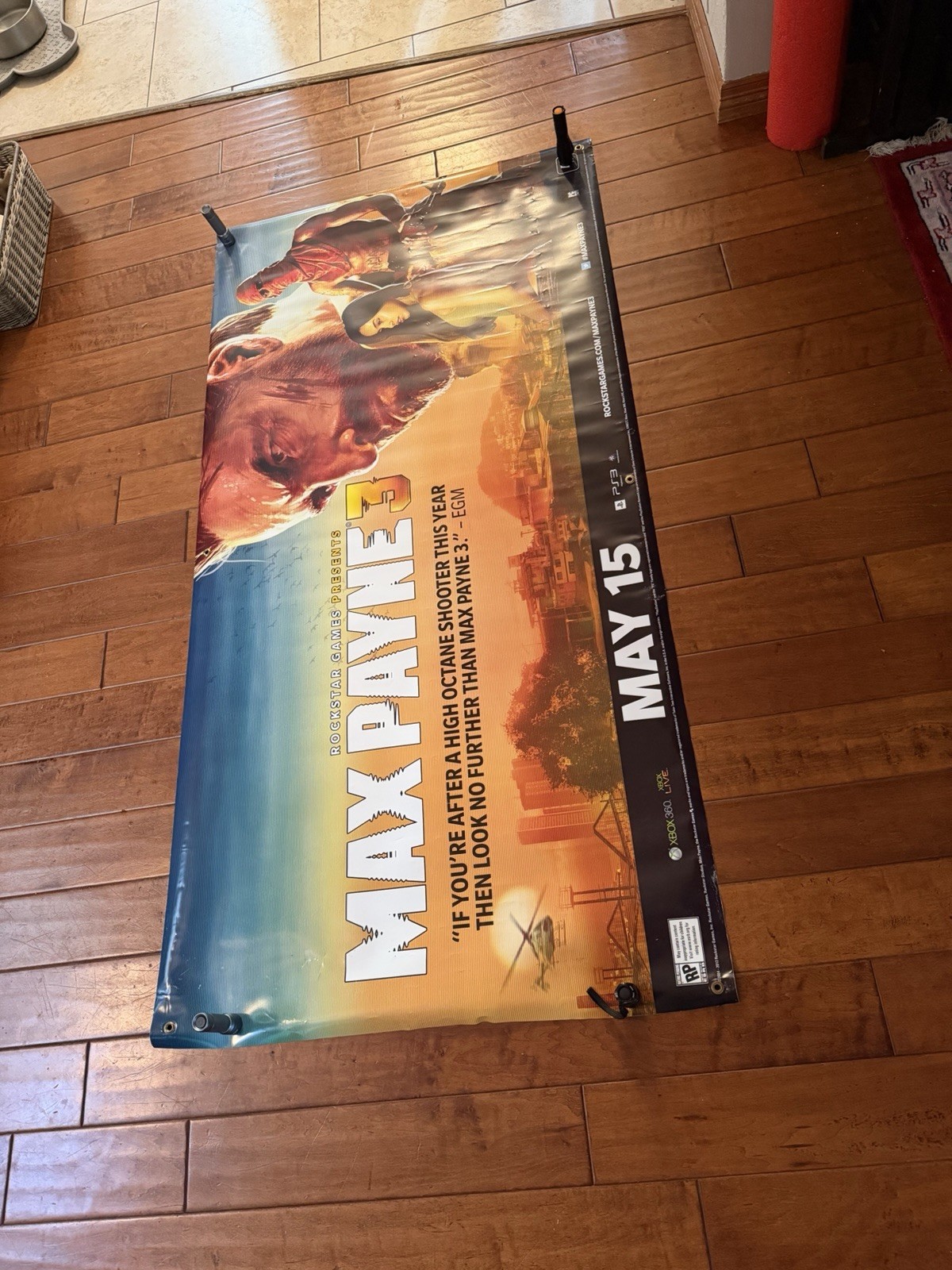 Max Payne 3 Promo Display Vinyl Banner LARGE 36″ X 70″ Store Display Double Side