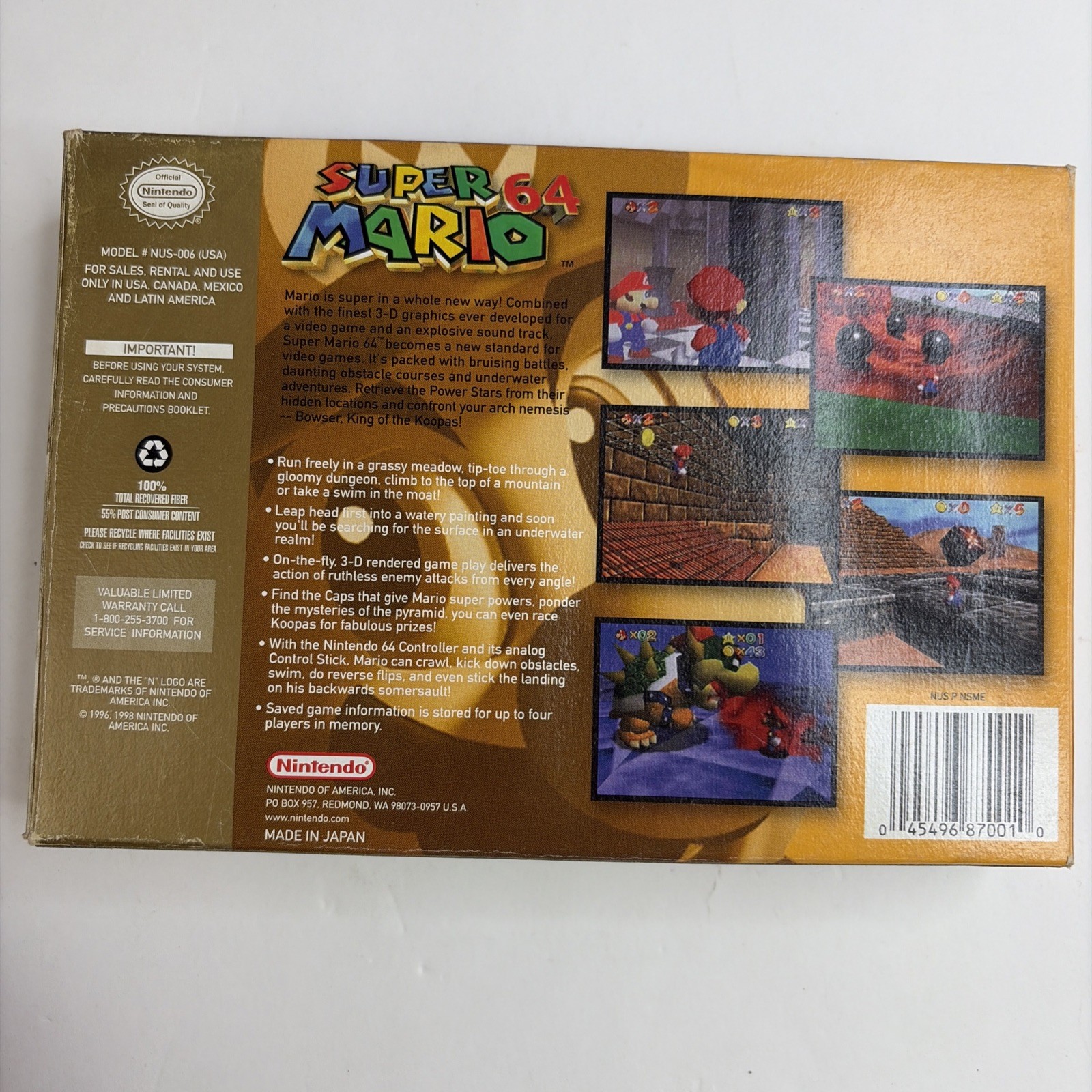 Nice! Super Mario 64 Nintendo 64 N64 CIB Complete W/ Manual & Inserts Authentic