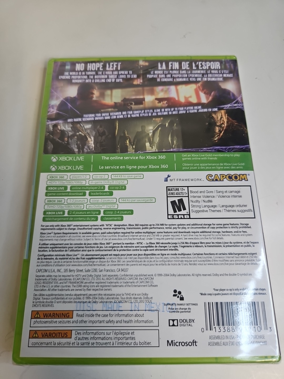 Resident Evil 6 Xbox 360 Brand New Factory Sealed Capcom Survival Horror Game