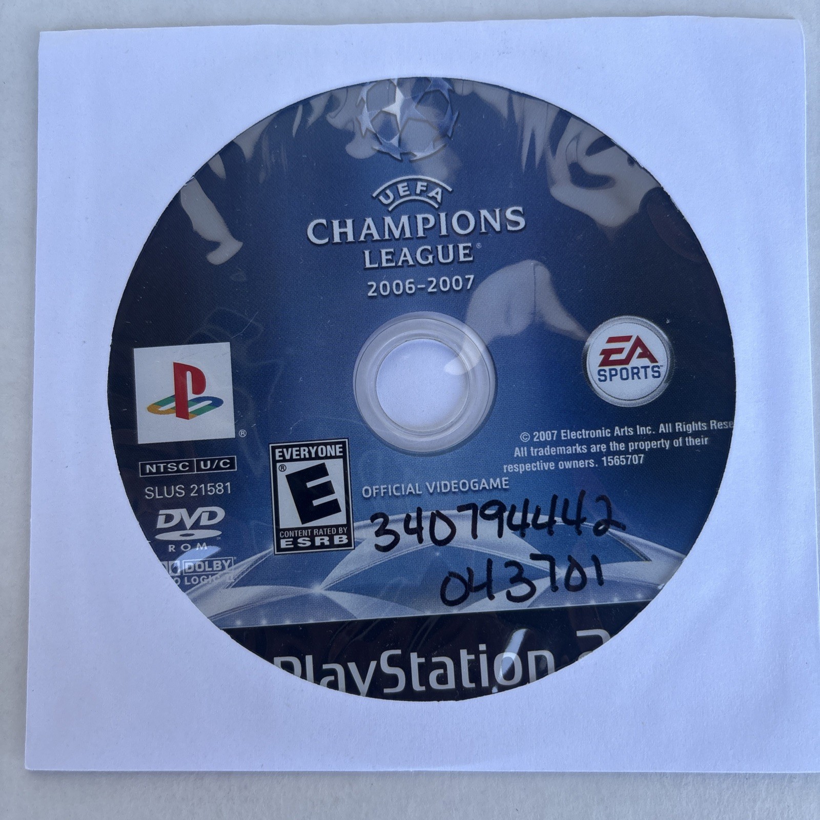 UEFA Champions League 2006-2007 PlayStation 2 PS2 DISC ONLY NO TRACKING *Tested*