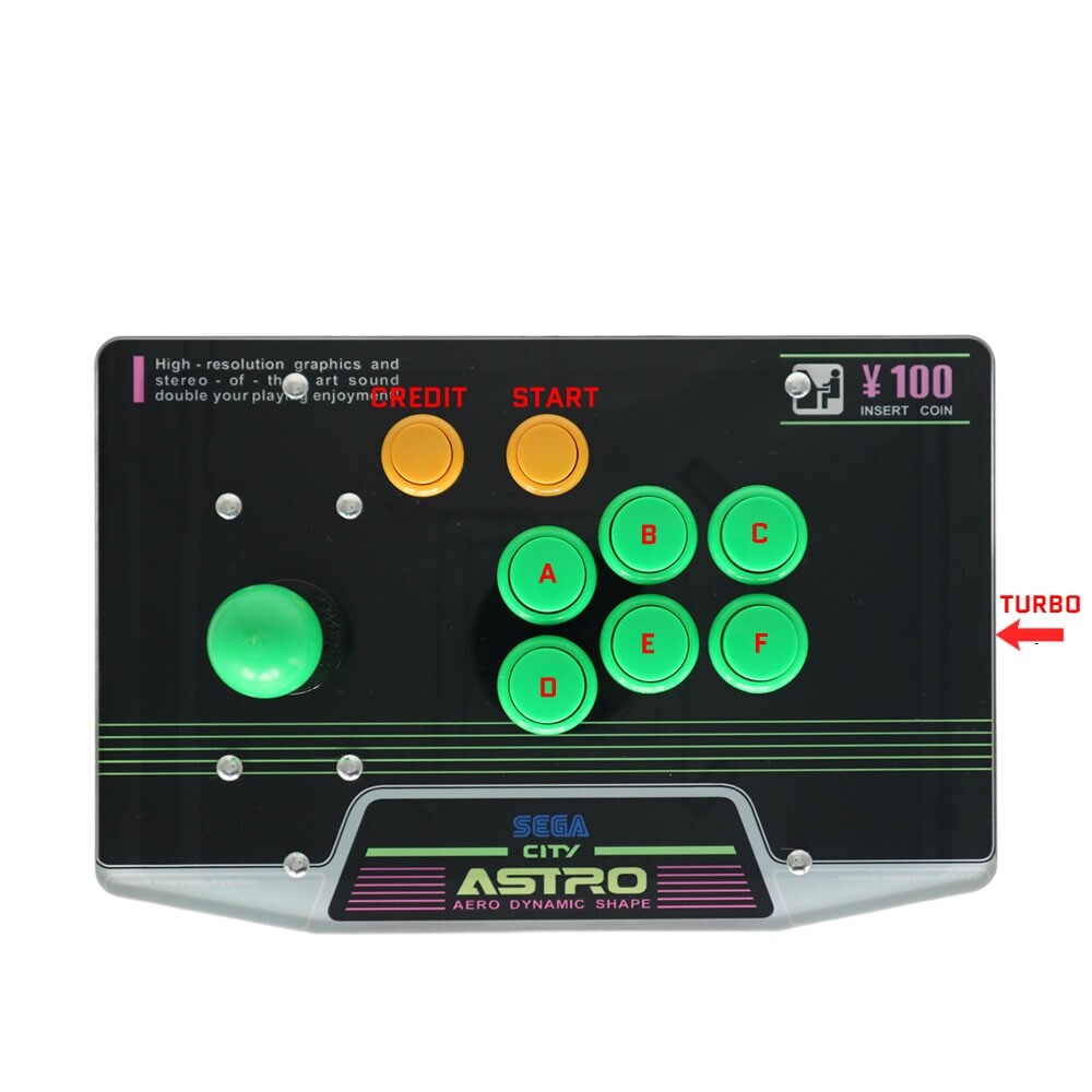 RAC-J200S-AM Arcade Joystick FightStick Game Controller For Sega Astrocity Mini