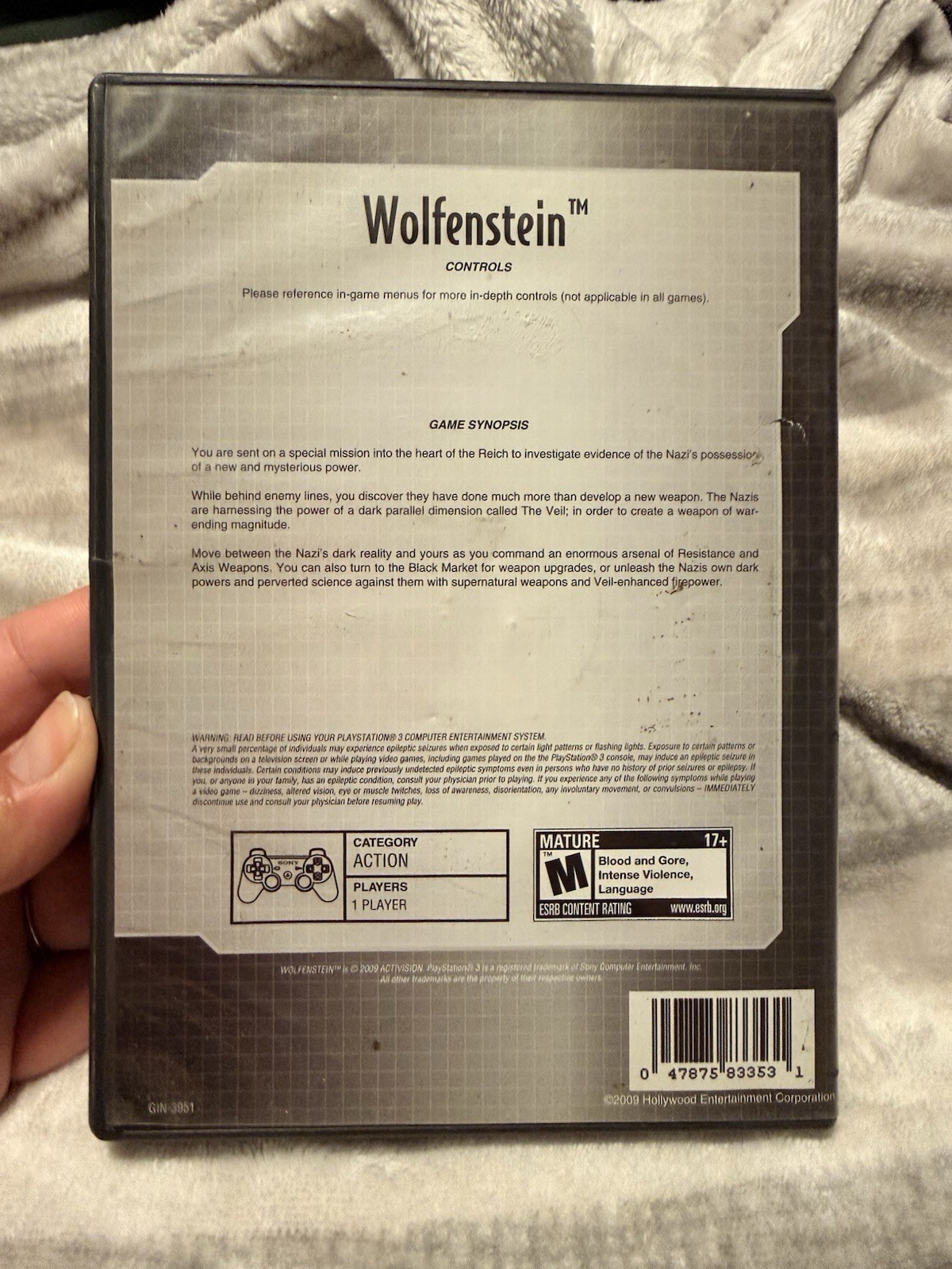 Wolfenstein PS3 game (Sony PlayStation 3, PS3, 2009) – Complete – Good – CIB