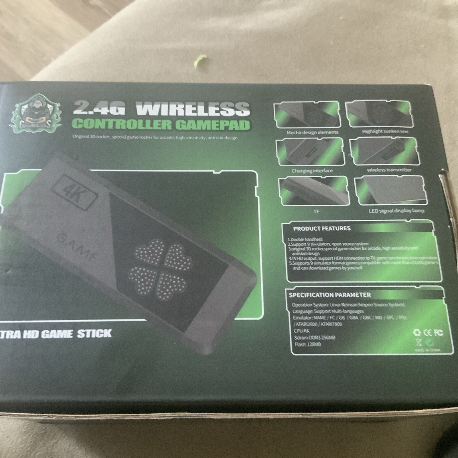 2.4G Wireless Controller Gamepad Lite Game Stick with 2 Controllers In Box Euc