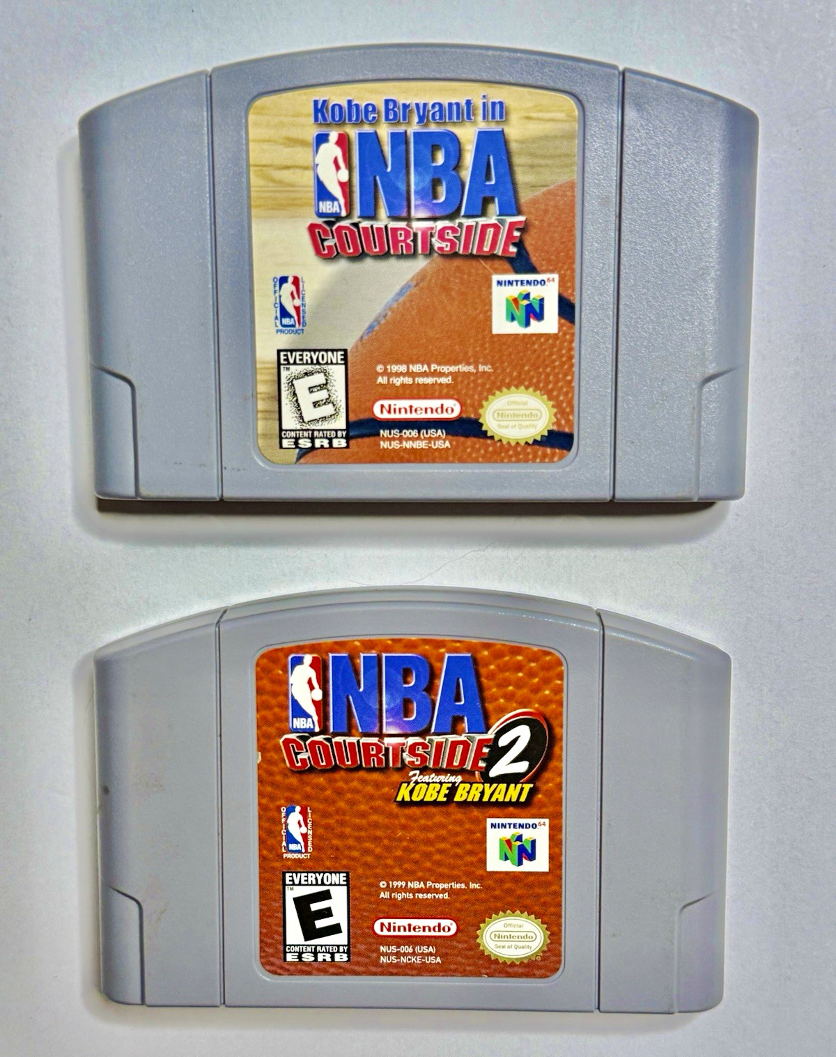 Kobe Bryant NBA Courtside 1 & 2 Nintendo 64 N64 2 Game Lot Authentic