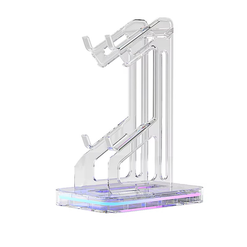 RGB Dual Game Controller Holder Acrylic Gamepad Handle Bracket Display for Switc