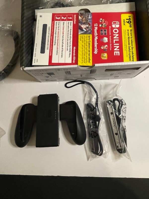 Nintendo Switch OLED Console Smash Bros Bundle W/ GAME Cartridge + 12mo Membersh