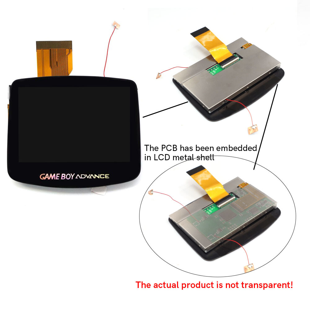 Gameboy Advance IPS V5 Laminated 1800mAh Screen Battery Mod No Solder + Shell