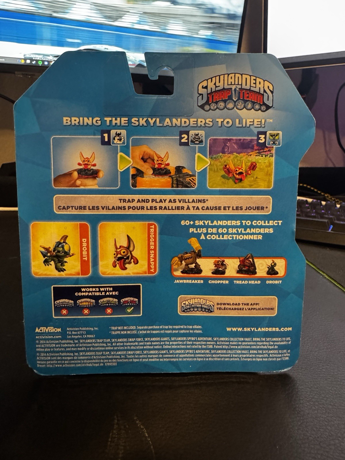 Activision Skylanders Trap Team Drobot & Trigger Snappy Figure Card Sticker