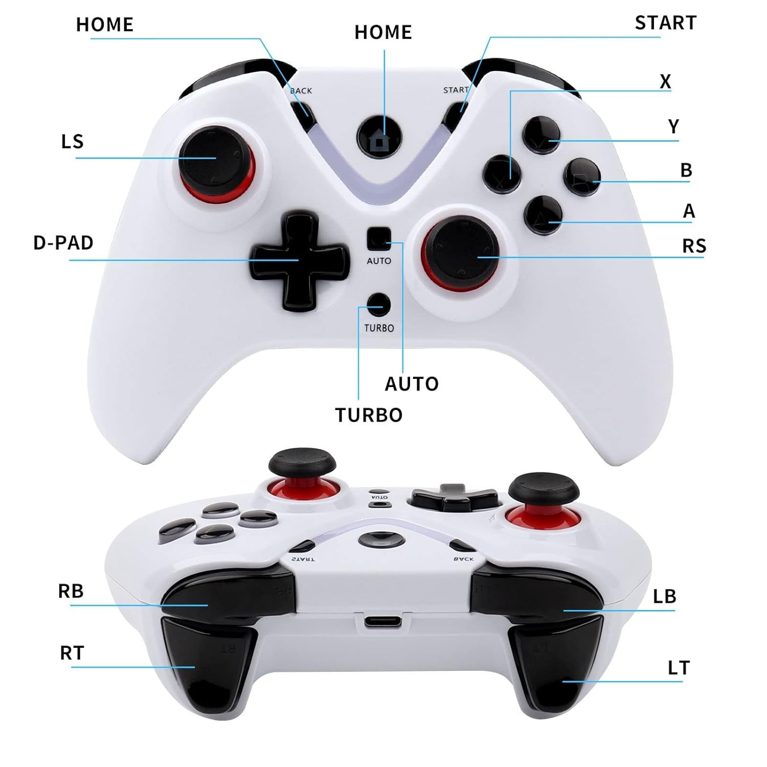 White Wireless Joystick with Multi-Color LED Lighting for Ultimate Xbox Gaming