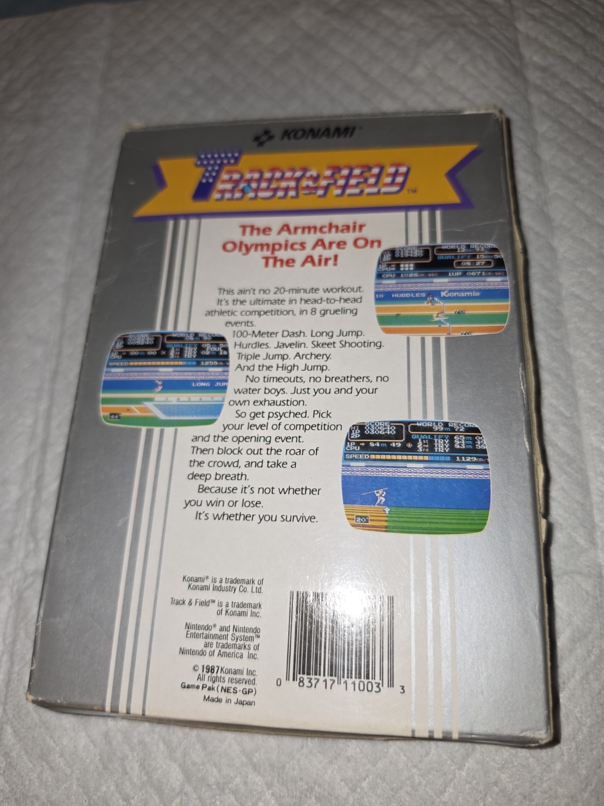 Konami Track & Field for Nintendo NES – Box/Case 1987 NTSC-U/C Multiplayer