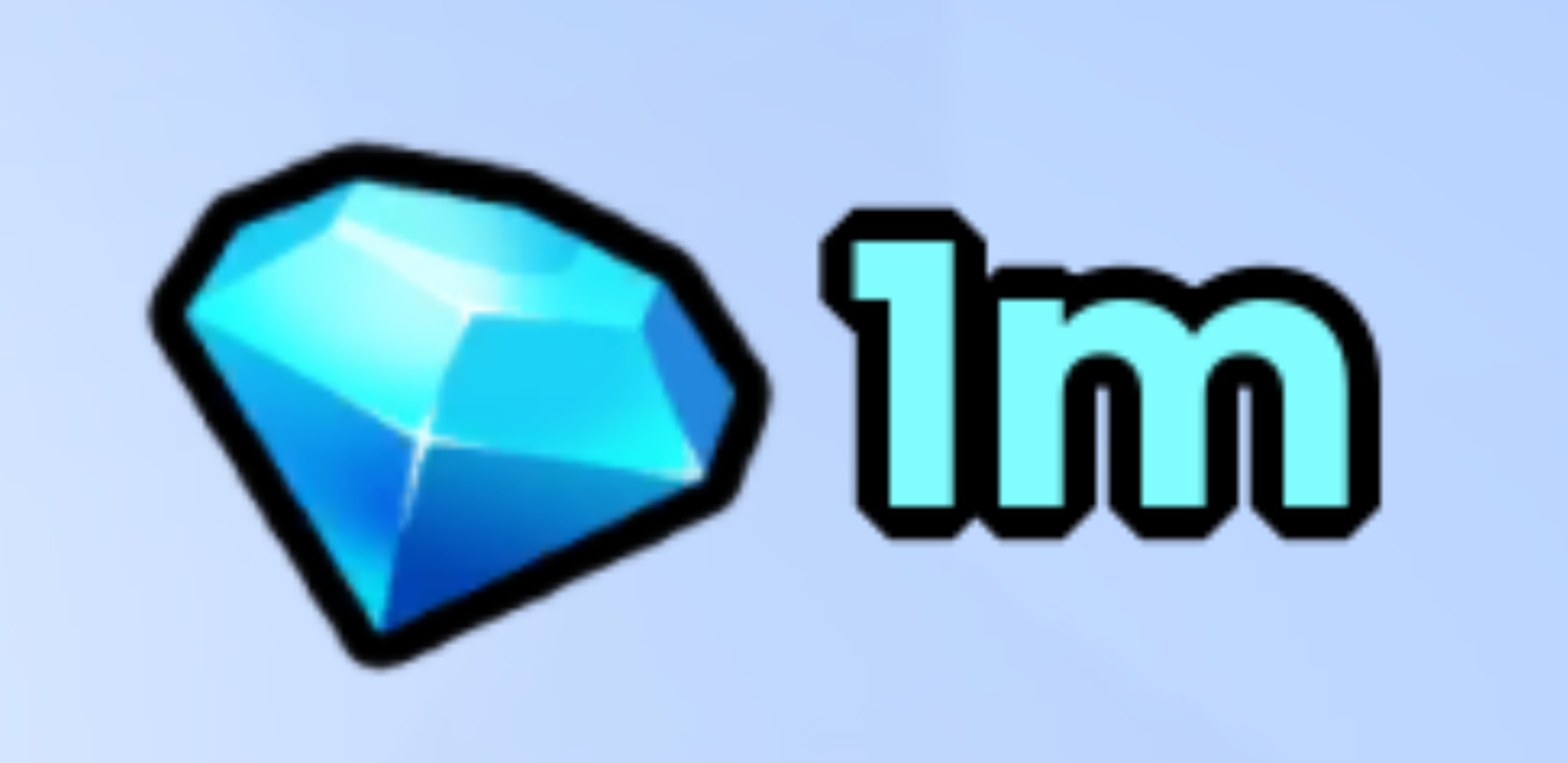 1 Million Gems (1M) Pet Sim Simulator 99 PS99 Roblox Game 1m