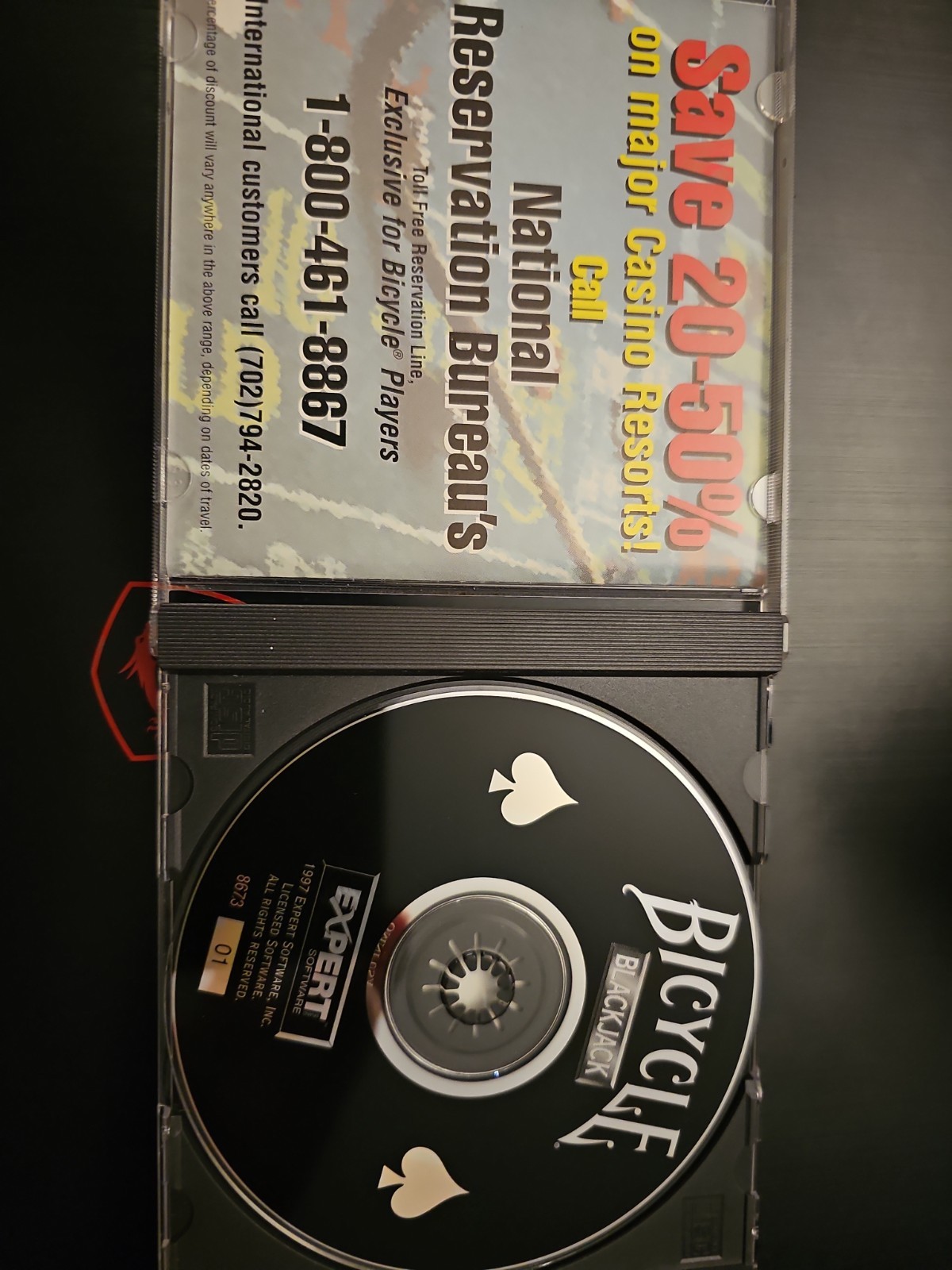 Bicycle BlackJack CD-ROM Vintage Computer Casino Card game Microsoft windows 95