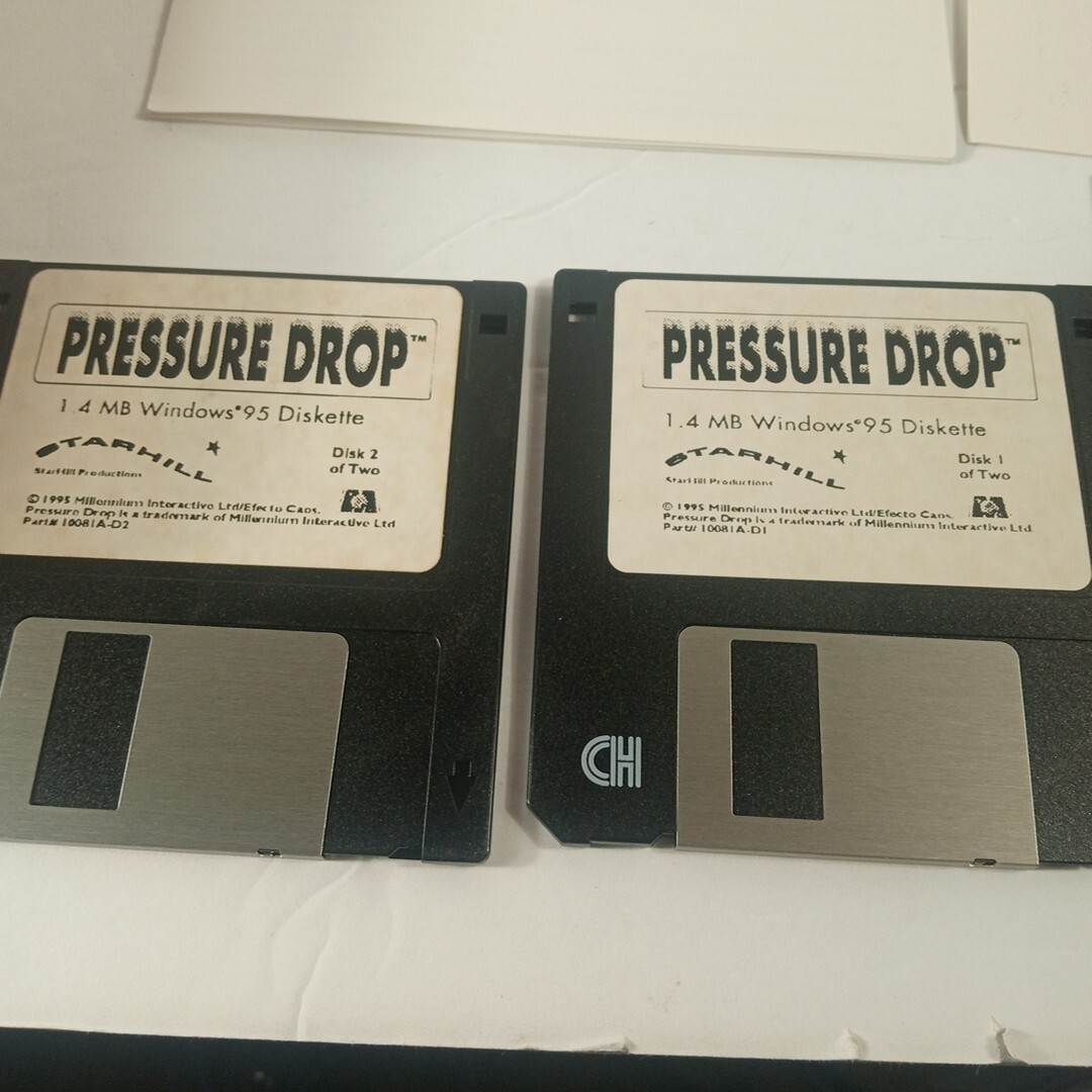 Pressure Drop Windows PC Vintage 1995 3.5″ Disks