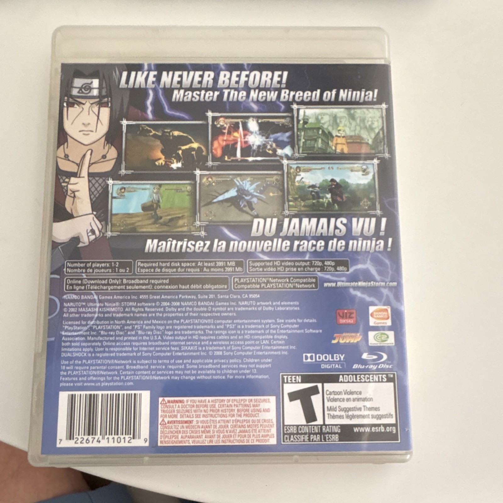 Bandai Namco Games Naruto: Ultimate Ninja Storm PS3 Manual NTSC-U/C T-Fighting