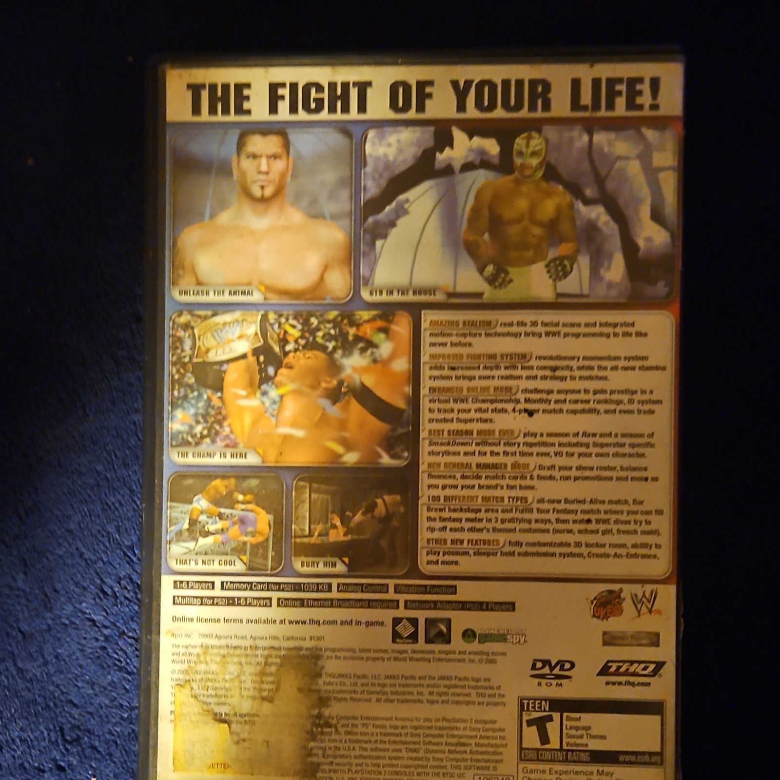 Sony PlayStation 2 PS2 WWE SmackDown vs. Raw 2006 DVD Keep Case
