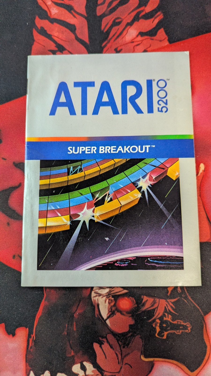 Super Breakout (Atari 5200, 1982) Cartridge Overlays & Manual Tested Working